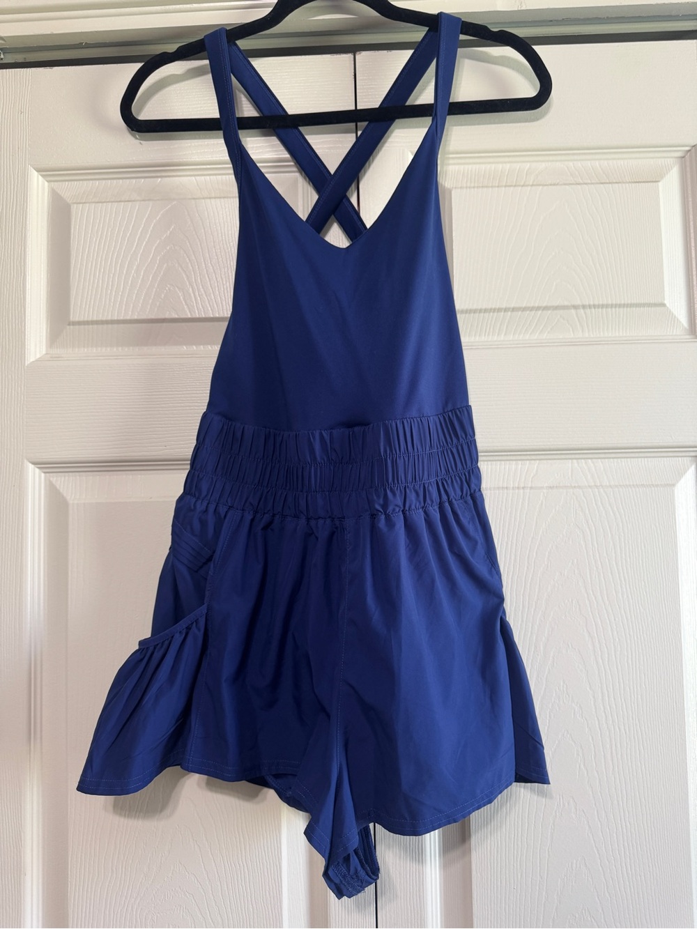 FP Movement by Free People Royal Blue Cross-Back Romper - Picture 2 of 4